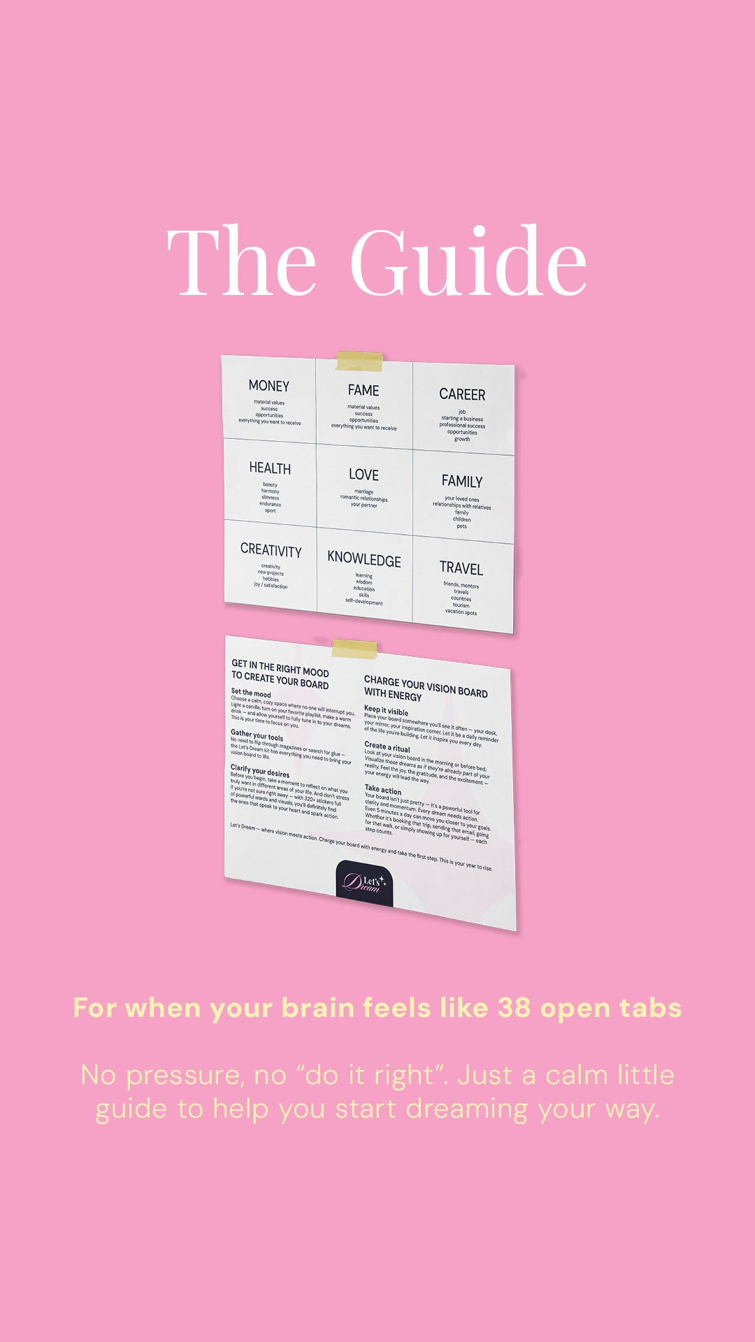 Let’s Dream Vision Board Kit — your visual self-care ritual in a tube.