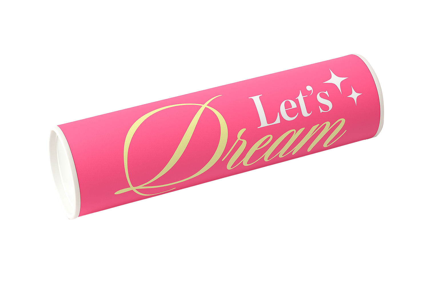 Let’s Dream vision board kit packaging in pink tube